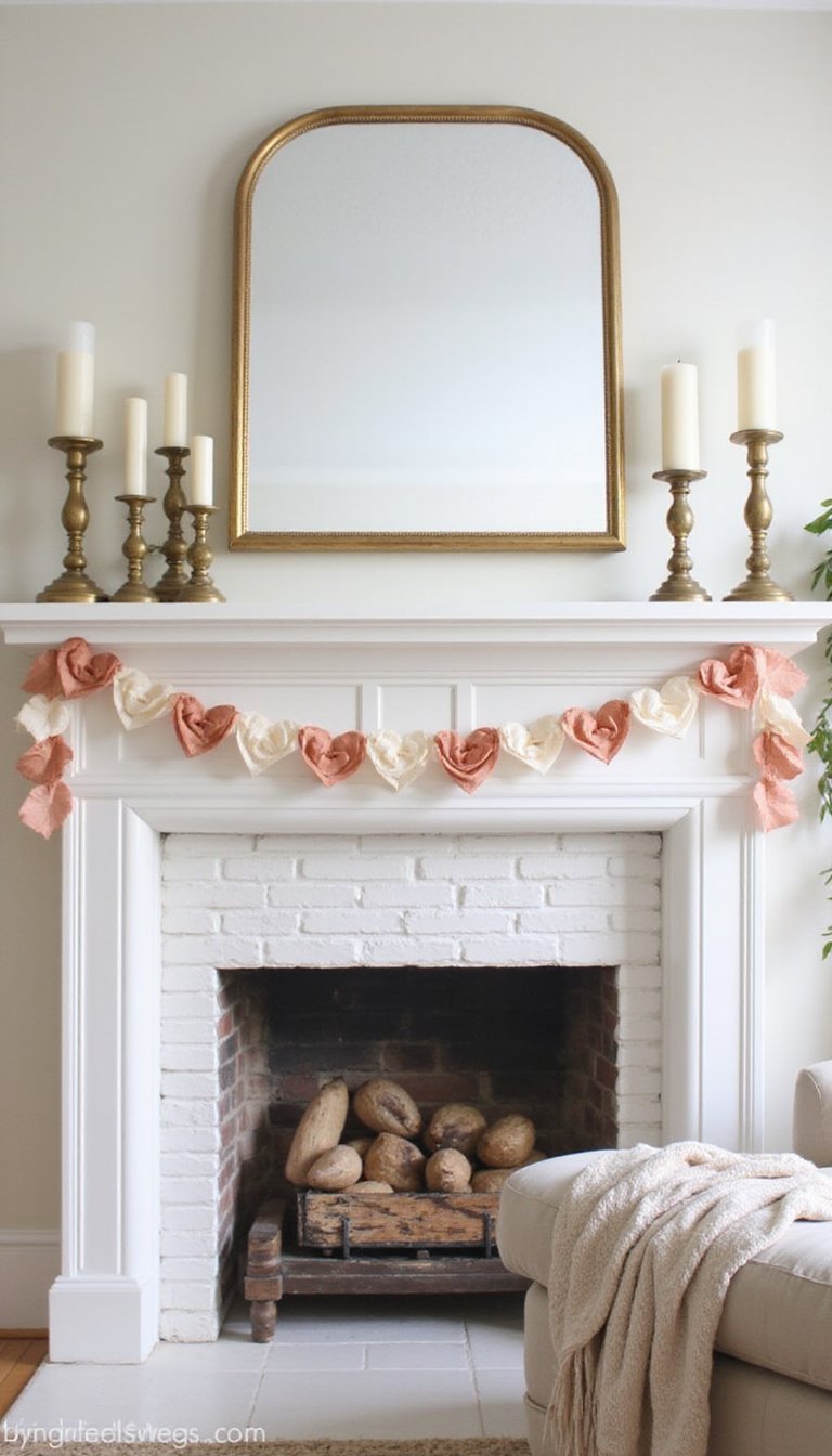 Tissue Paper Heart Garland For Cozy Mantels