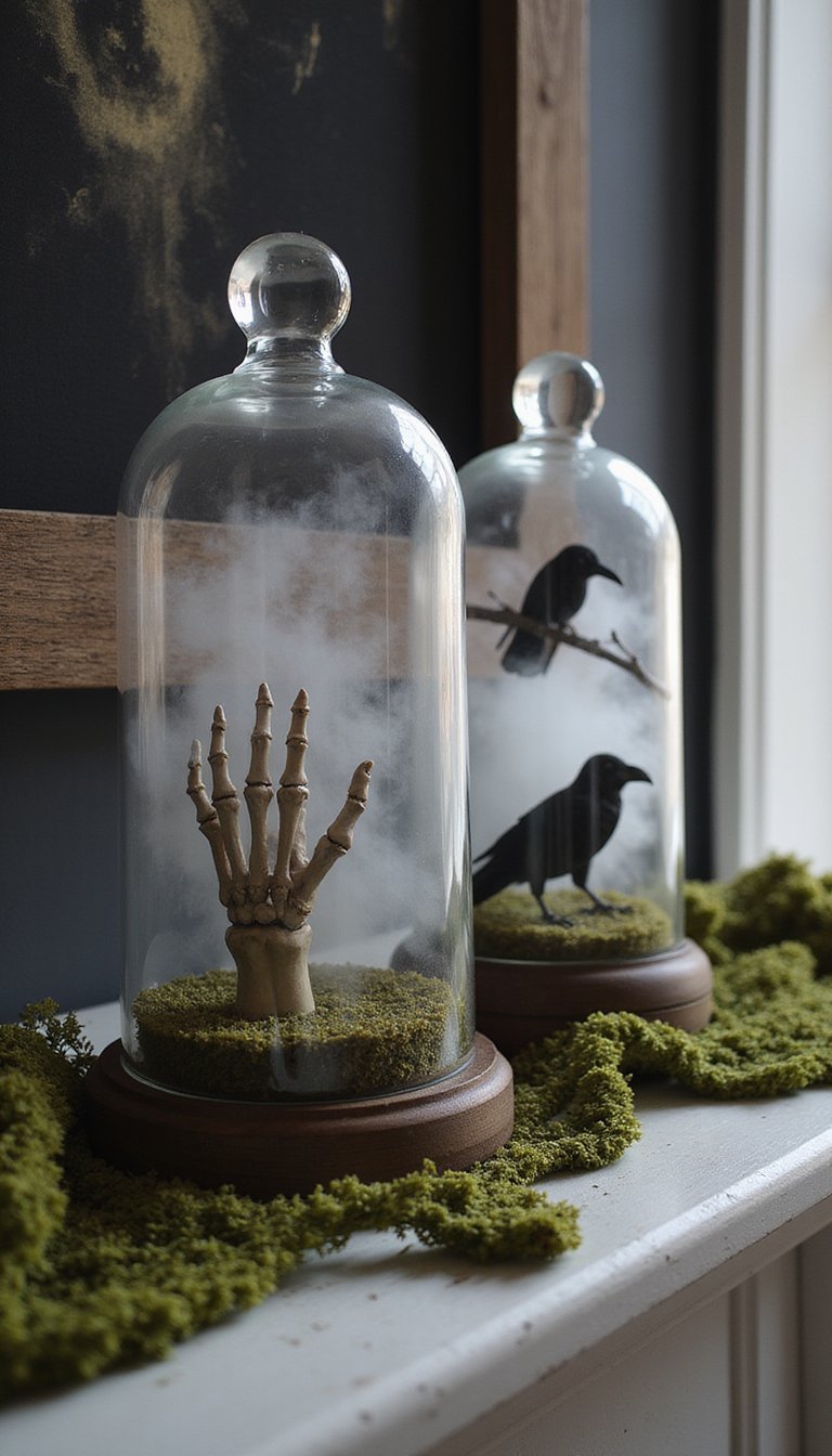 Foggy Glass Cloche Scenes With Miniatures