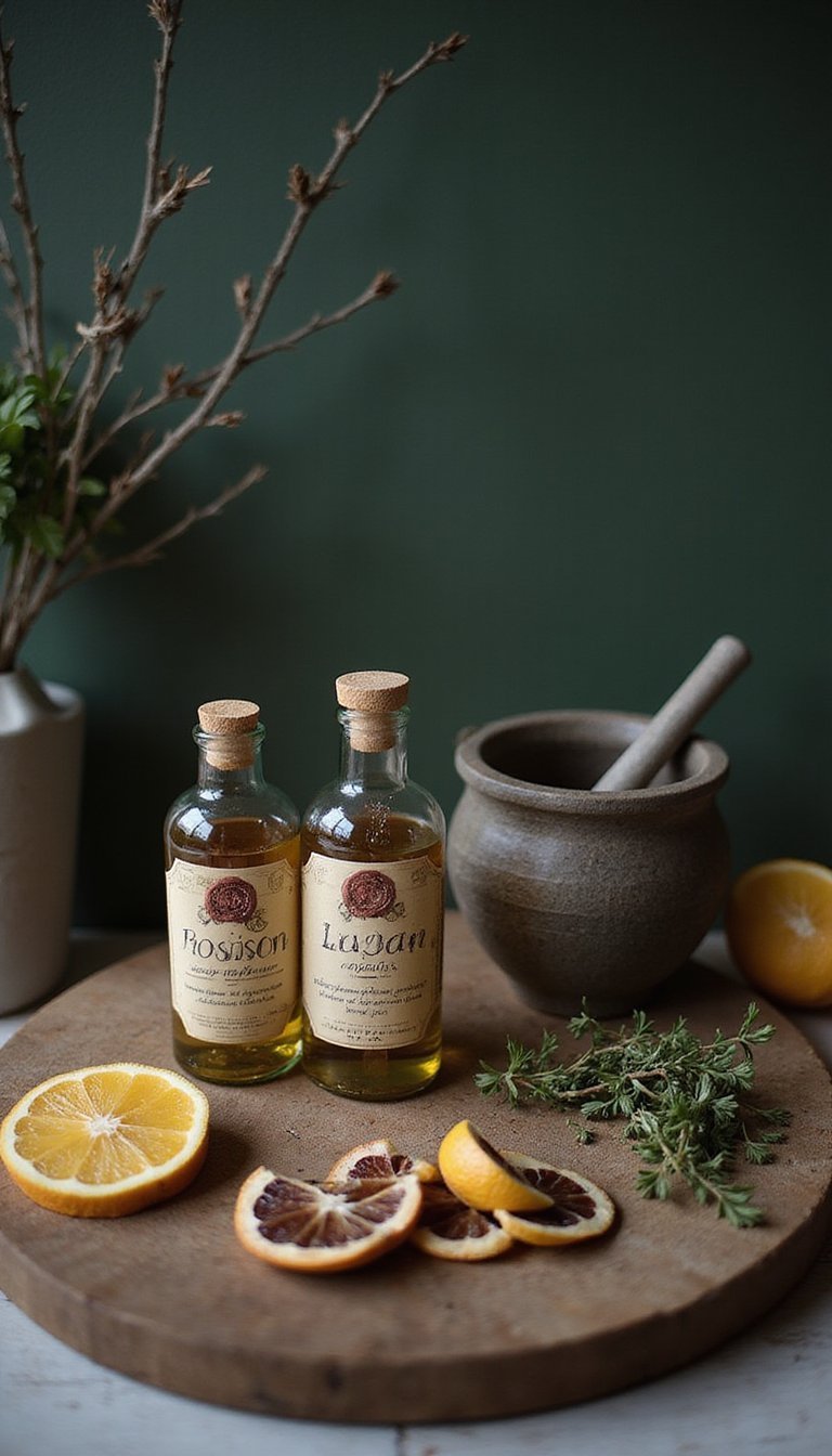 Poison Bottle Tray With Aged Labels And Props