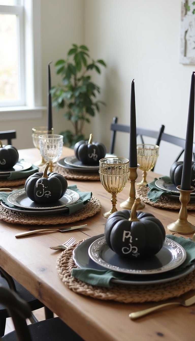 Painted Chalkboard Pumpkins With Hand Lettering Labels