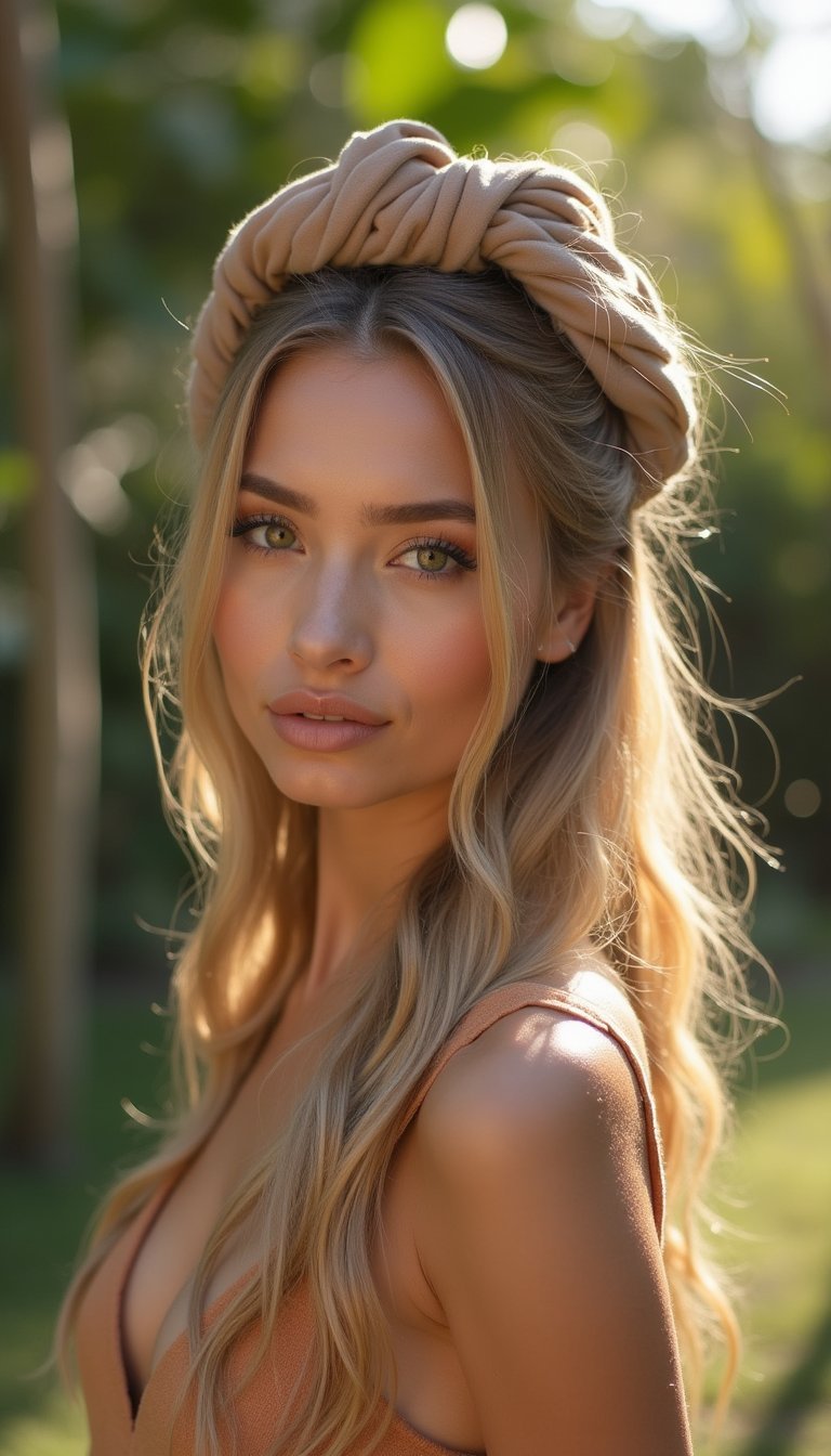 Twisted Crown Half-Up With Neutral Scrunchie