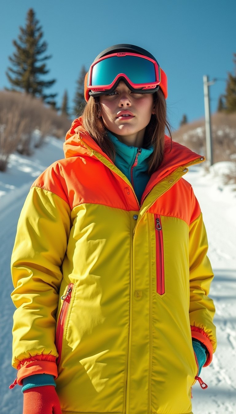 Bold Neon Shell With Retro Accessories For Fun