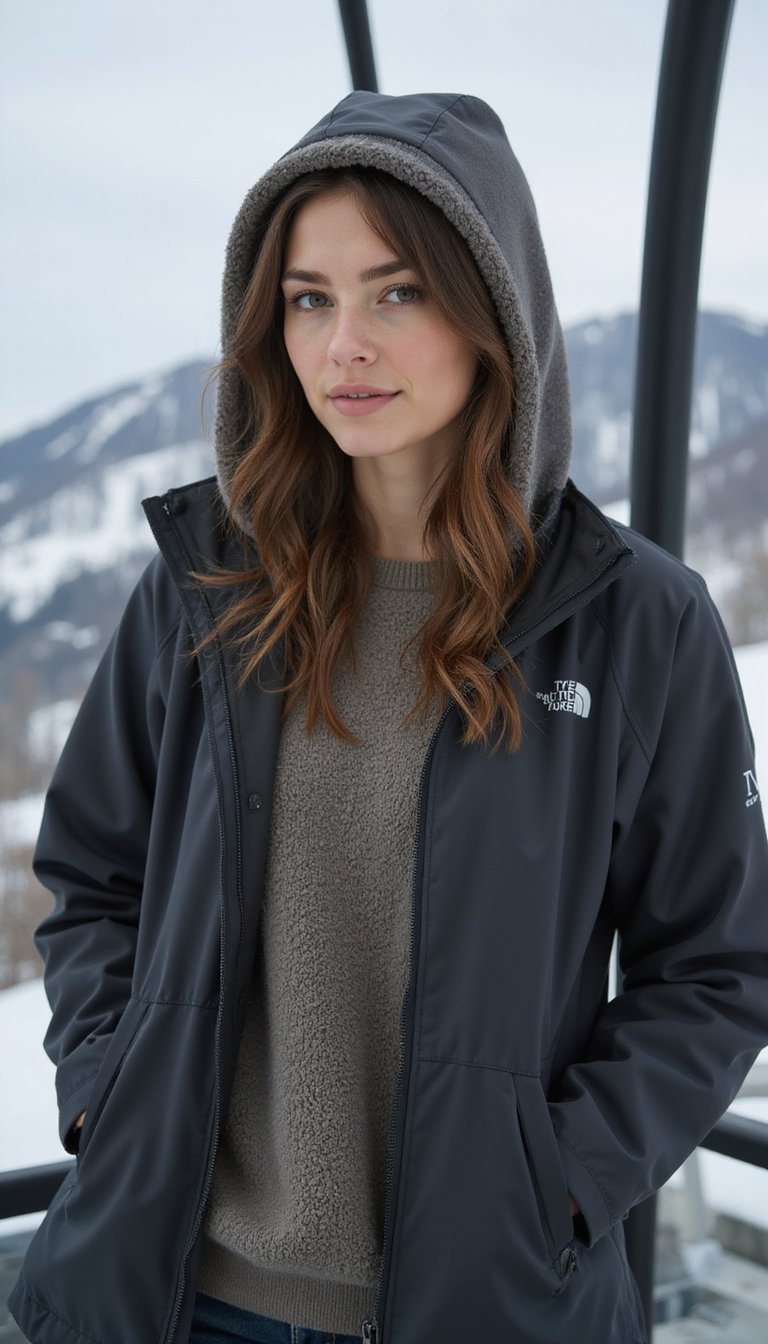 Fleece-Lined Hoodie Under Technical Shell Jacket