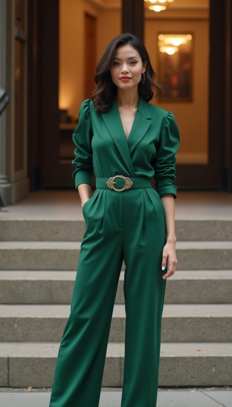 Tailored Jumpsuit With Statement Waist Belt