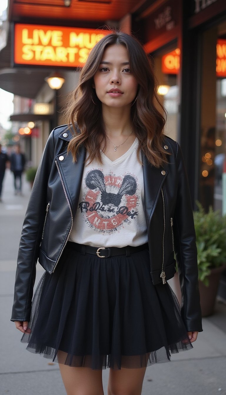 Tulle Mini Skirt With Graphic Tee Remix