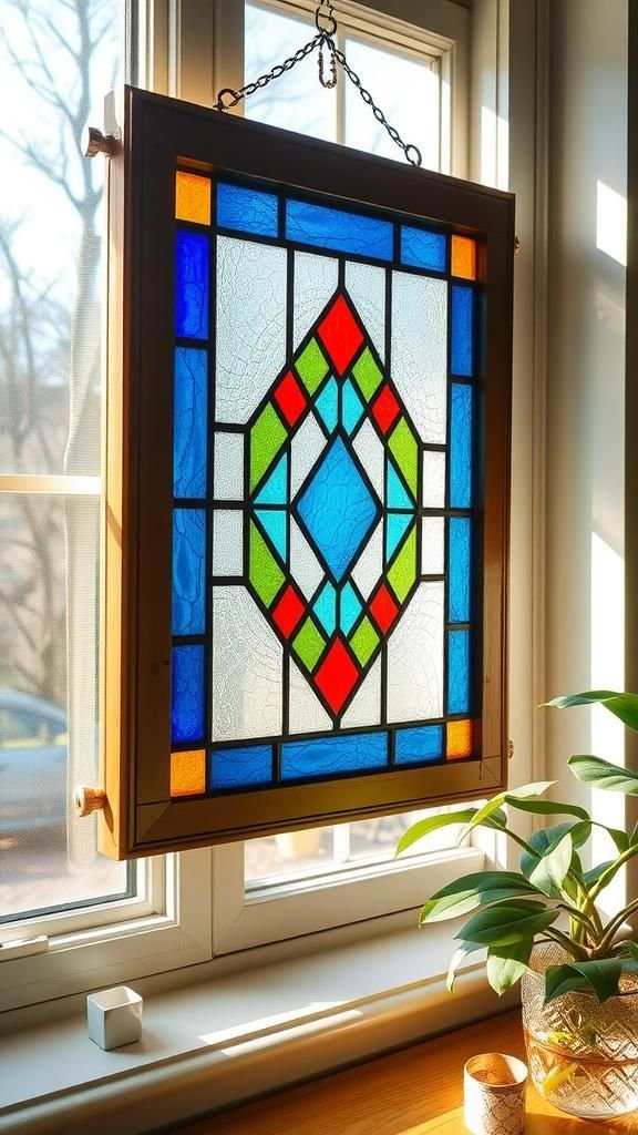 Faux Stained Glass Picture Frame Sun Catcher
