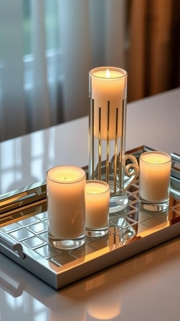 Mirror Mosaic Accent Tray With Glam Sparkle