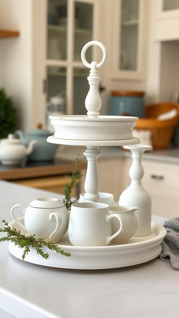 Tiered Tray From Cake Pans And Candlesticks