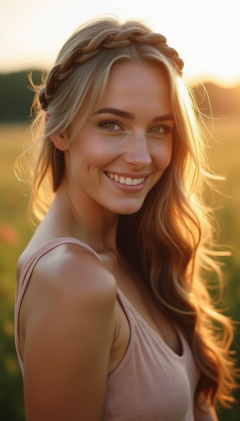 Braided Halo With Loose Waves For Soft Texture