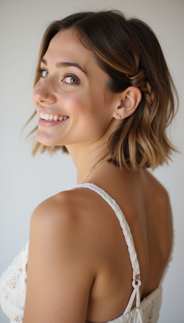 Single Accent Braid Behind The Ear For Detail