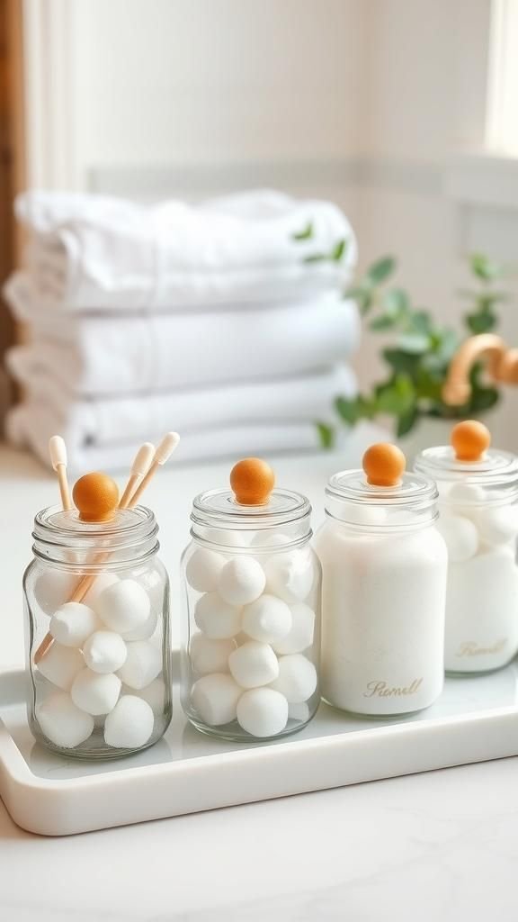 Bathroom Mason Jar Counter Organizers