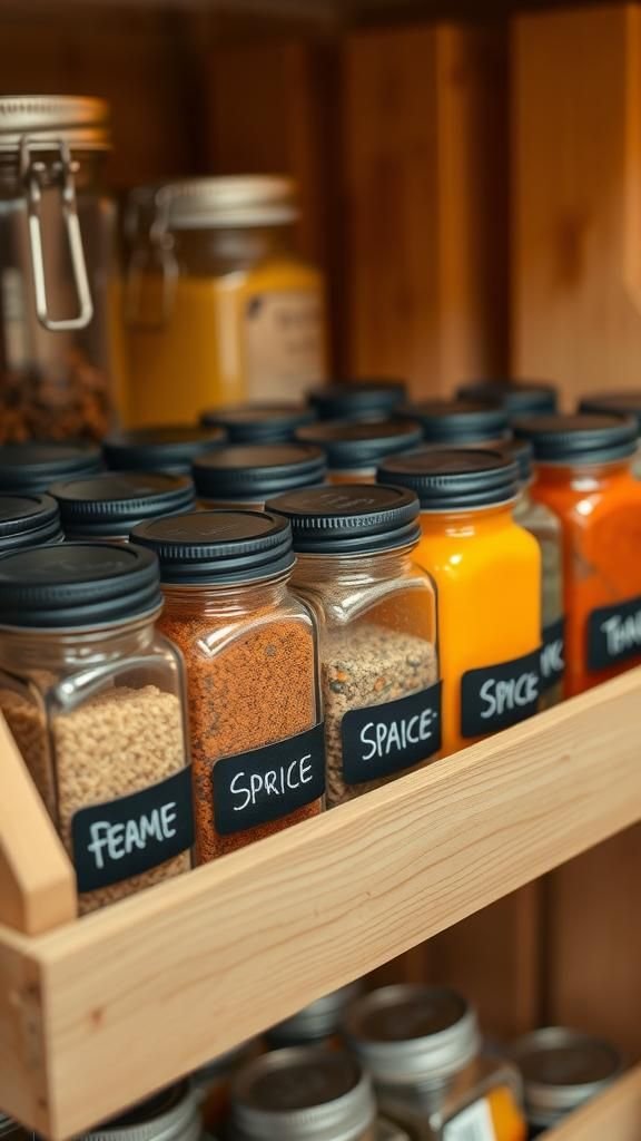 Chalkboard-Lid Mason Jar Spice Collection