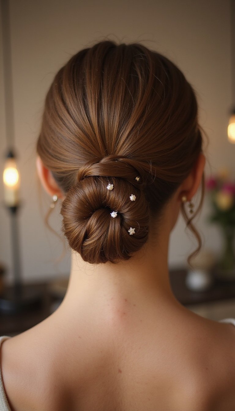 Low Knot With Braided Accent And Pins