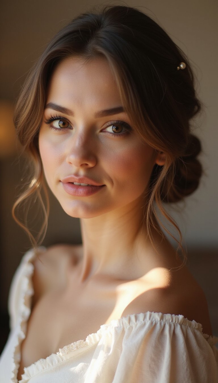 Romantic Low Bun With Face-Framing Strands
