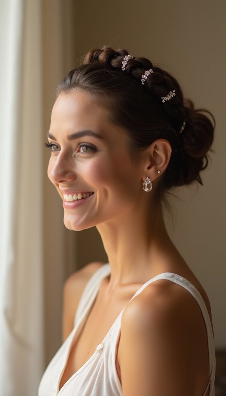 Soft Twisted Halo With Mini Crystal Clips