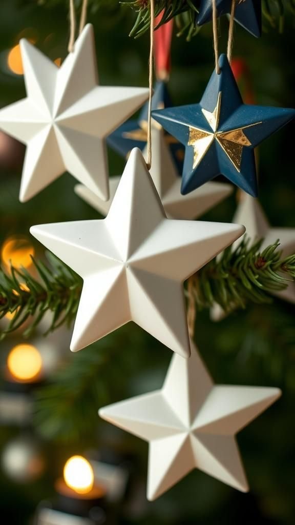 Air-Dry Clay Stars With Metallic Gleam