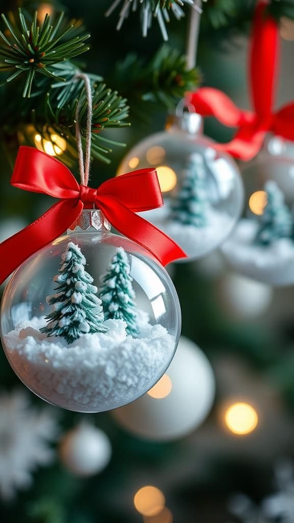 Clear Bauble Snow Globe Story Ornaments