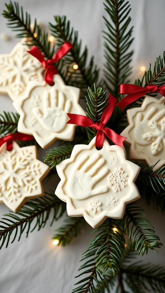 Keepsake Salt Dough Handprint Holiday Medallions
