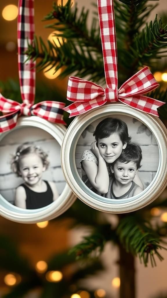 Mason Jar Lid Photo Frame Ornaments