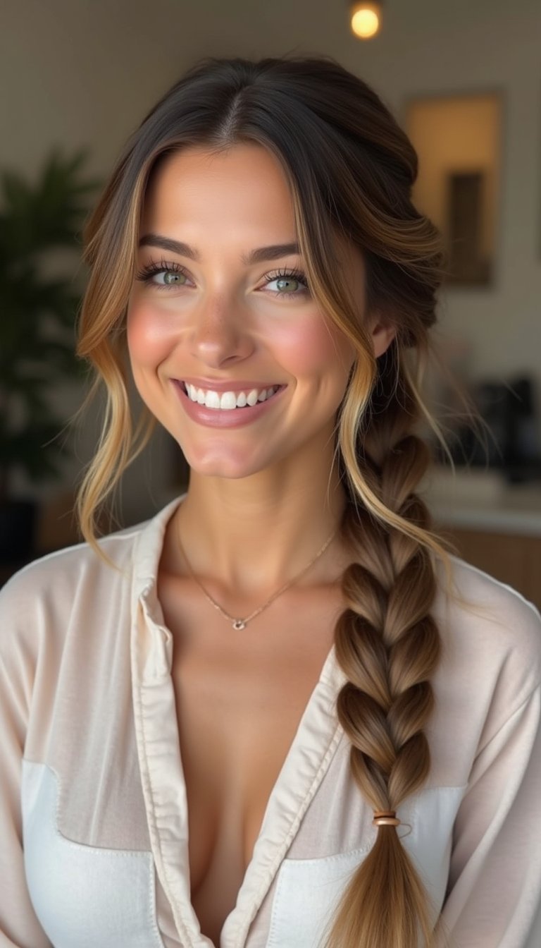 Double Dutch Braids Into Low Bun Combo