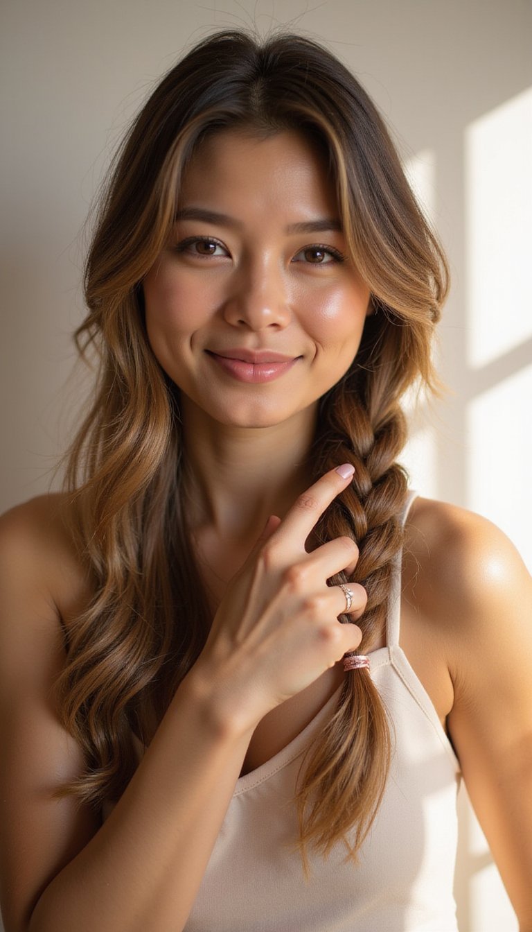 Fishtail Side Braid With Ribbon Weave