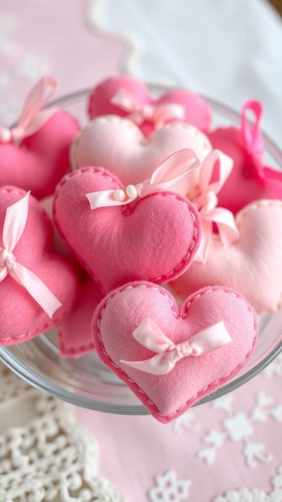 Felt Heart Lavender Sachets For Cozy Drawers