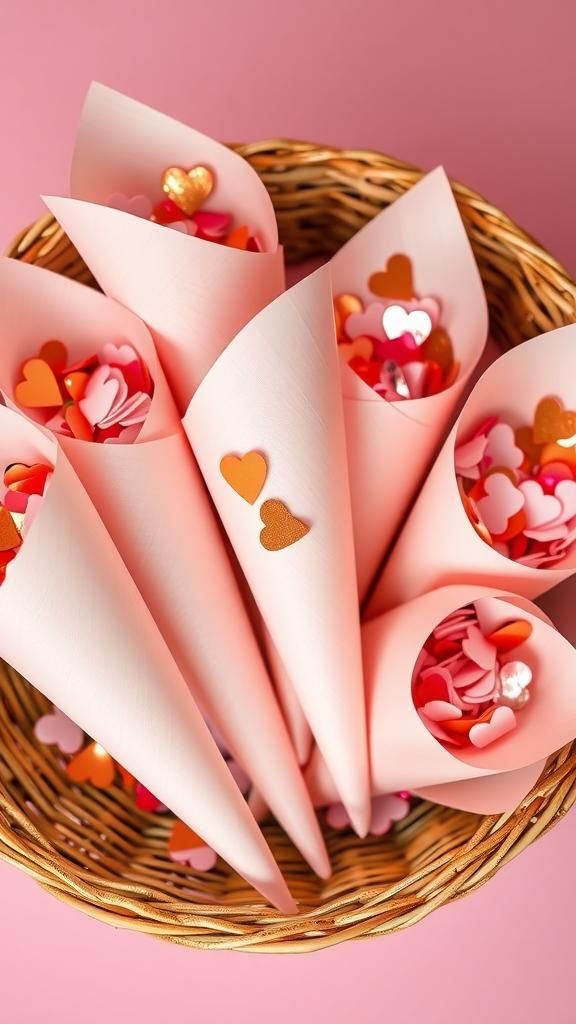 Heart Confetti Cones For Glam Photo Moments