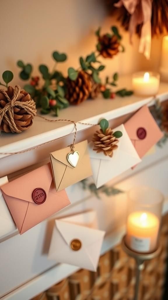 Love Letter Garland With Envelopes And Quotes
