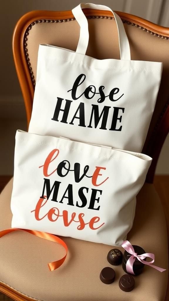 Personalized Tote Bags With Sassy Galentine Quotes