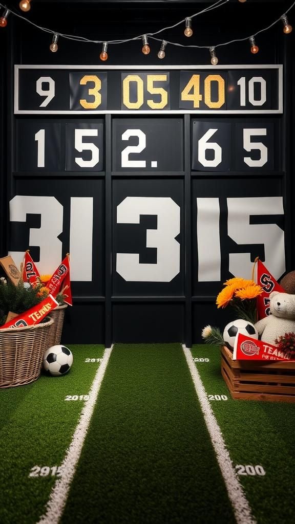 Fun Scoreboard Photo Booth Backdrop Corner