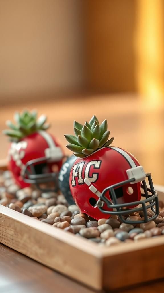 Mini Helmet Succulent Planters Center Cluster