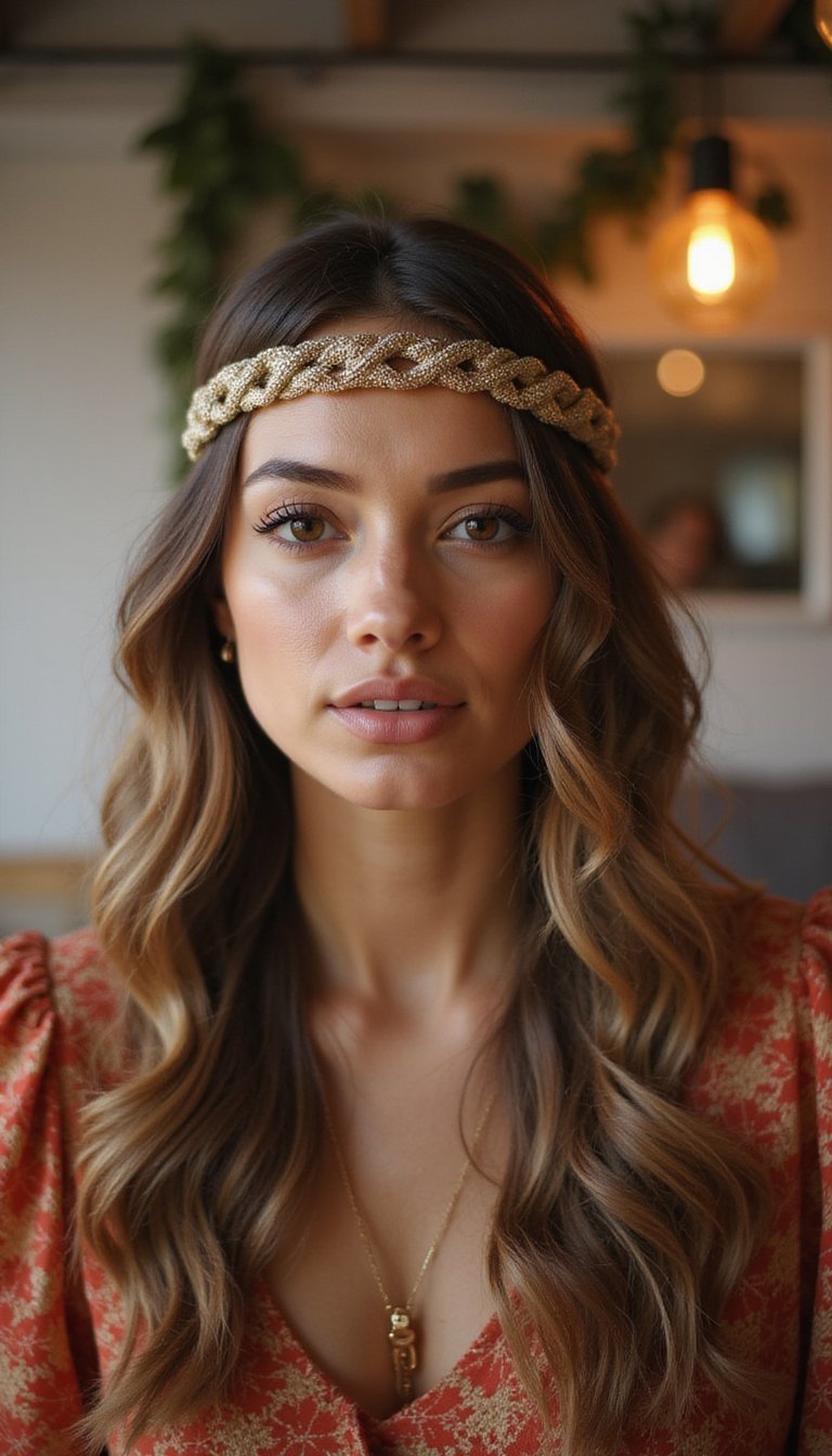 Braided Crown With Metallic Thread Detail