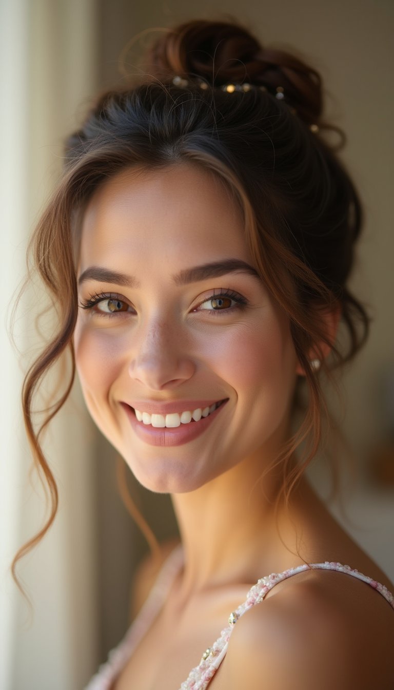 Romantic Loose Updo With Delicate Tendrils