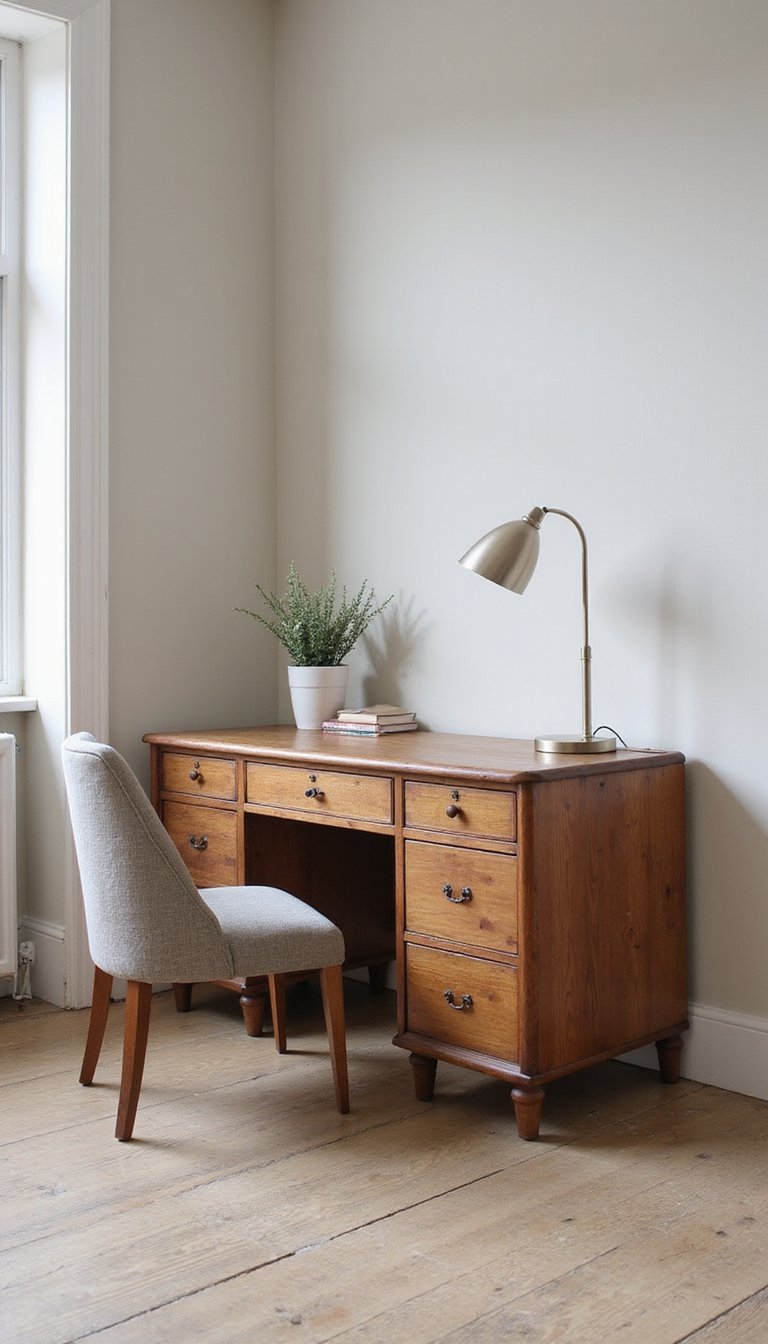 Tocador Antiguo Reinventado Como Escritorio Minimal