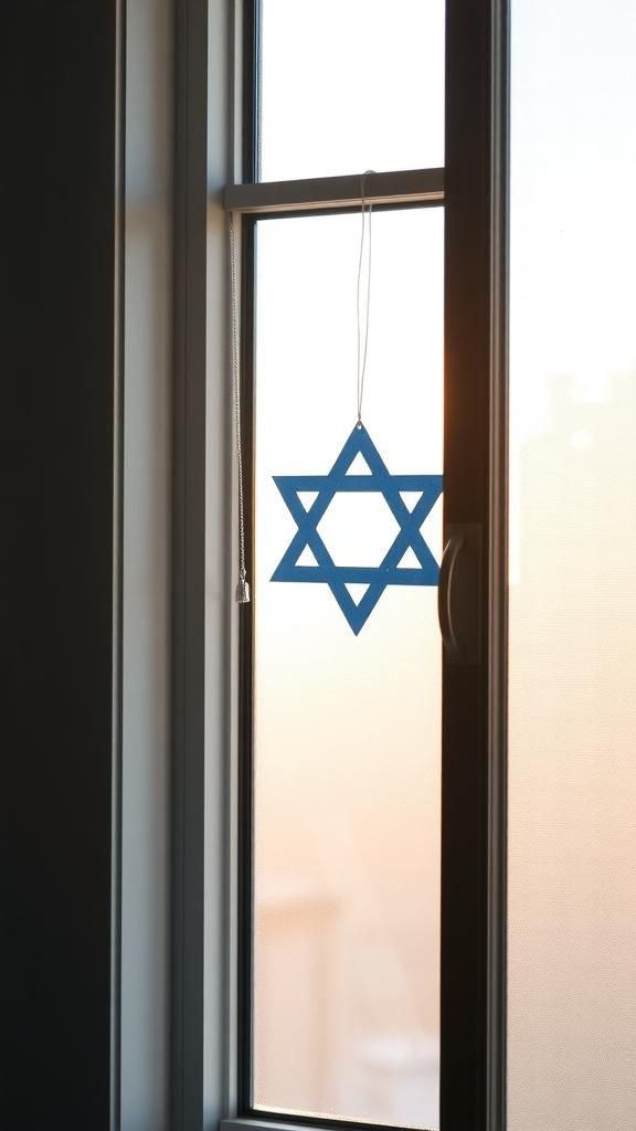 Paper-Cut Star Of David Window Art