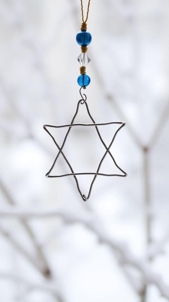 Wire And Bead Star Of David Hanger