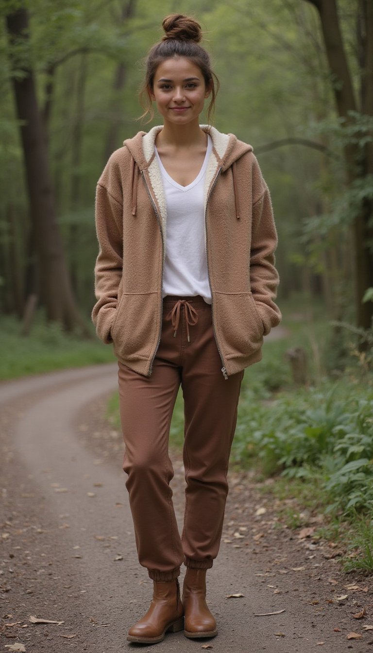 Fleece-Lined Hoodie With Tapered Cozy Joggers