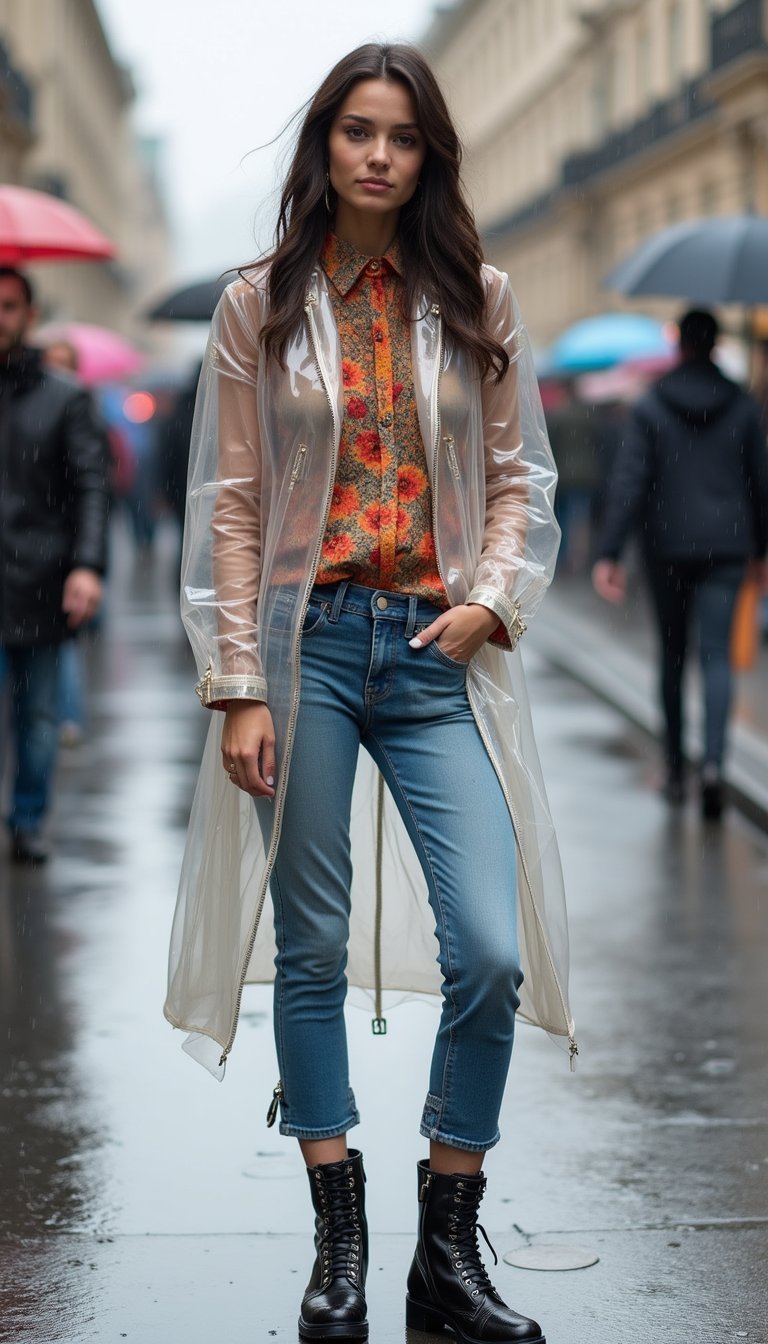 Carnival Rain-Ready Clear Trench And Boots