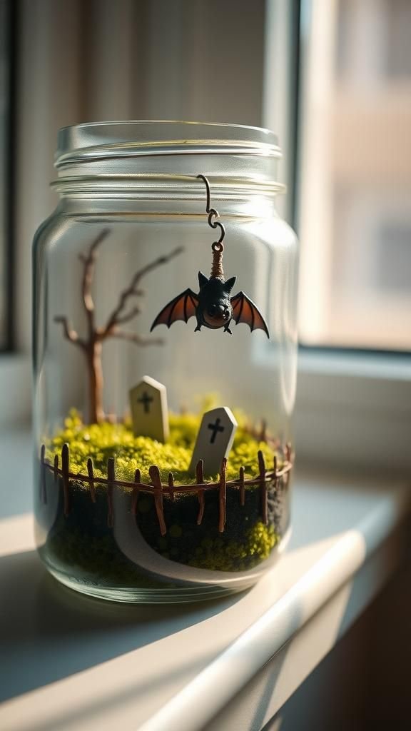 Haunted Terrarium In A Repurposed Jar