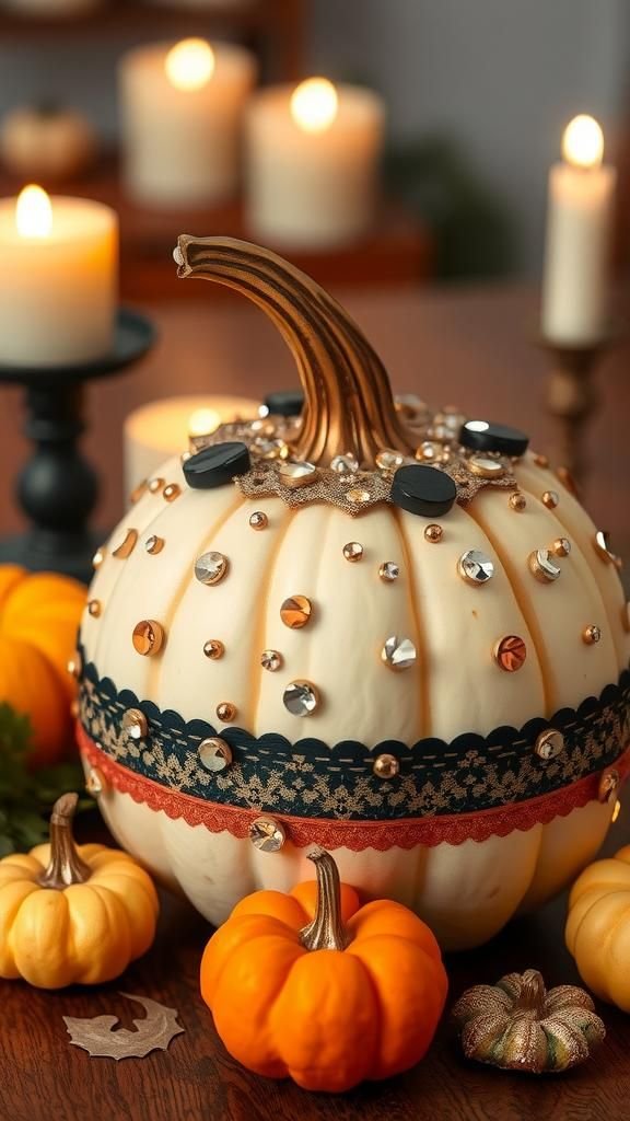 No-Carve Sparkly Pumpkin Makeover With Tape