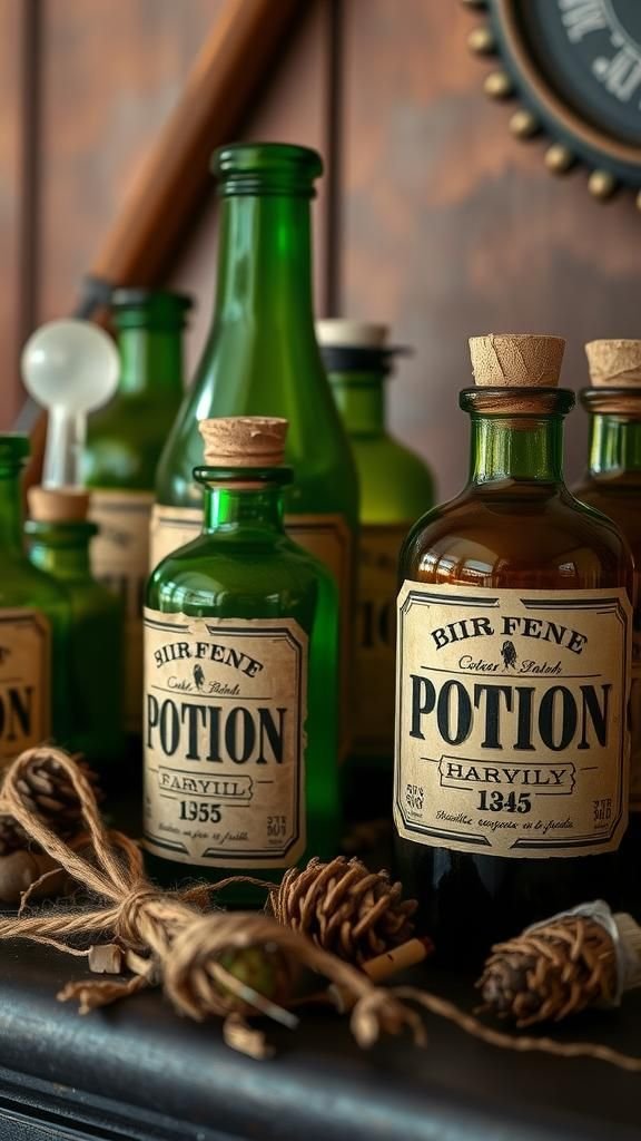 Spooky Potion Bottles From Recycled Glass