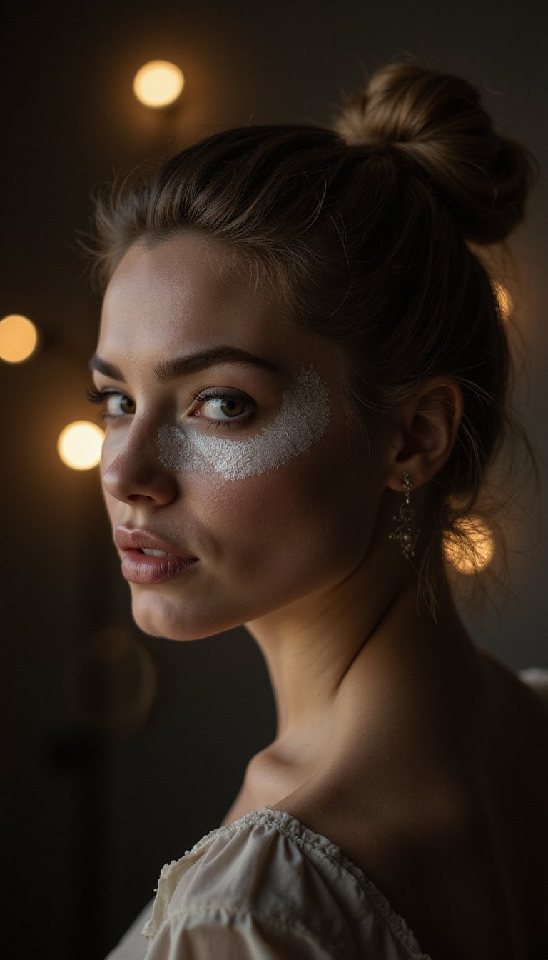 Ghostly Slicked Back Look With Pale Powder