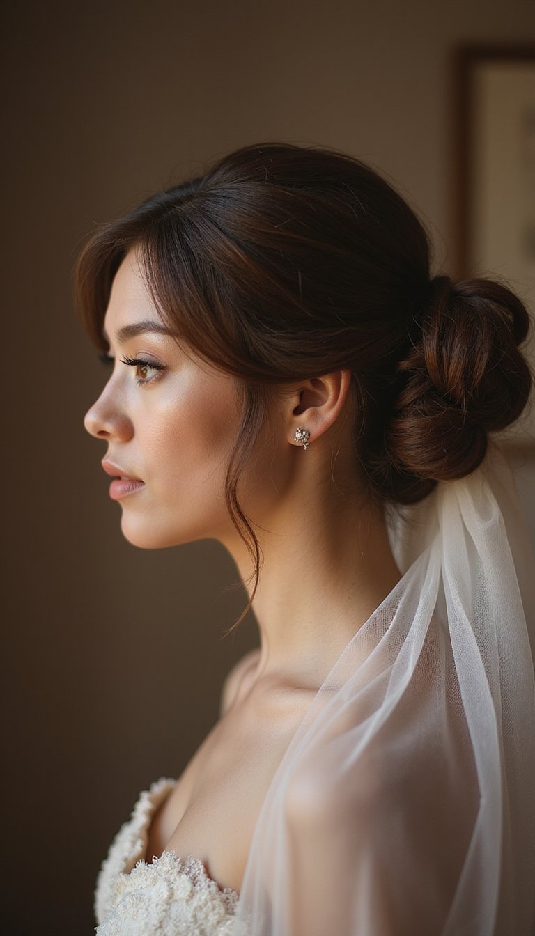 Goddess Ghost Bun Draped With Sheer Veil