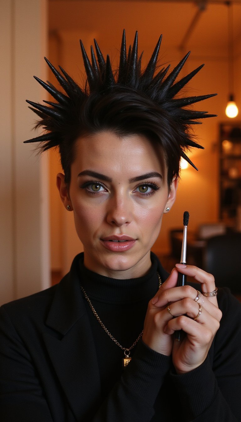 Punk Spike Updo With Strong Hold Gel
