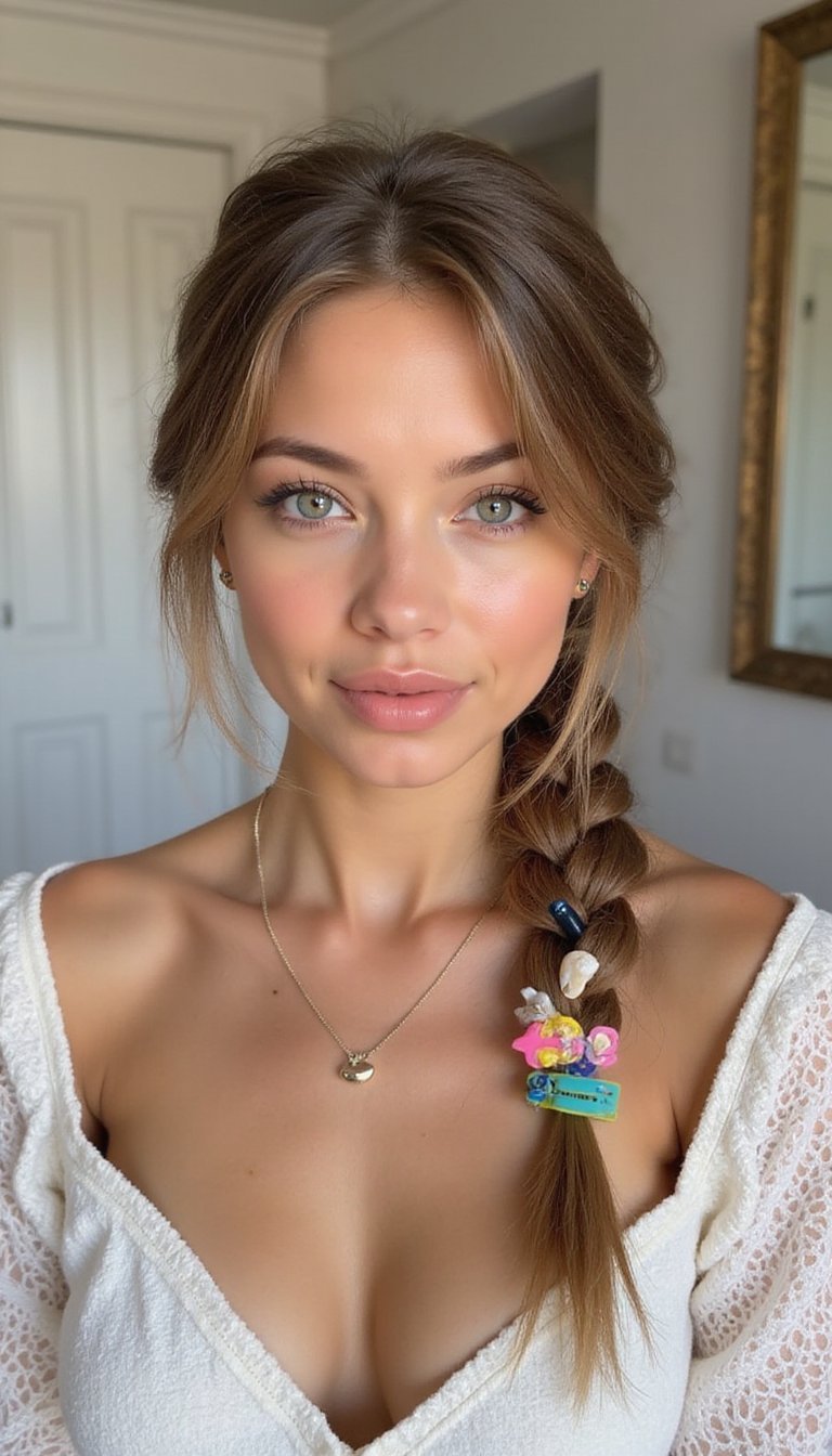 Rope Mermaid Braid With Colorful Clip-Ins