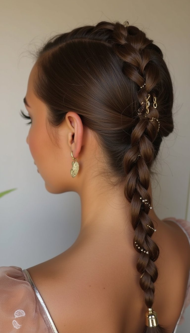 Snake Braid Winding With Beads And Clips