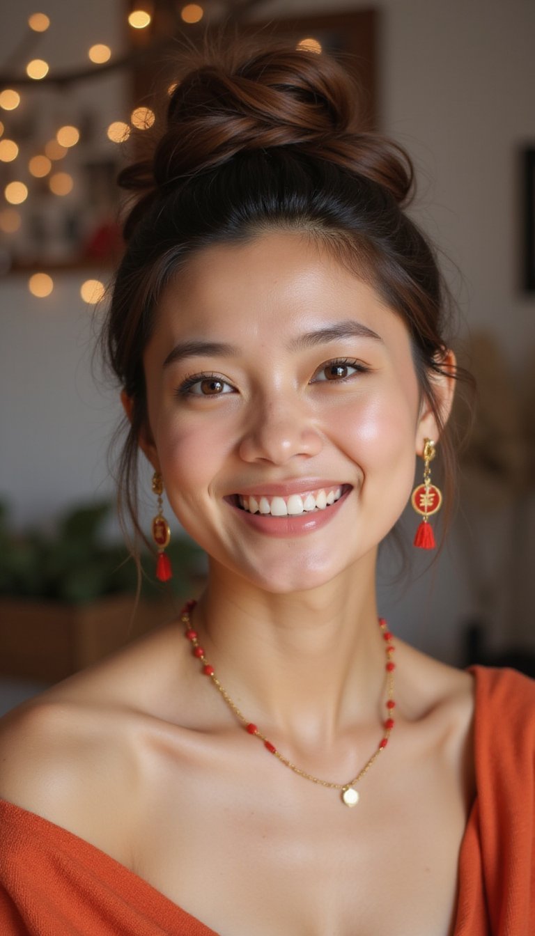 Twisted Half-Up Bun With Lucky Charms