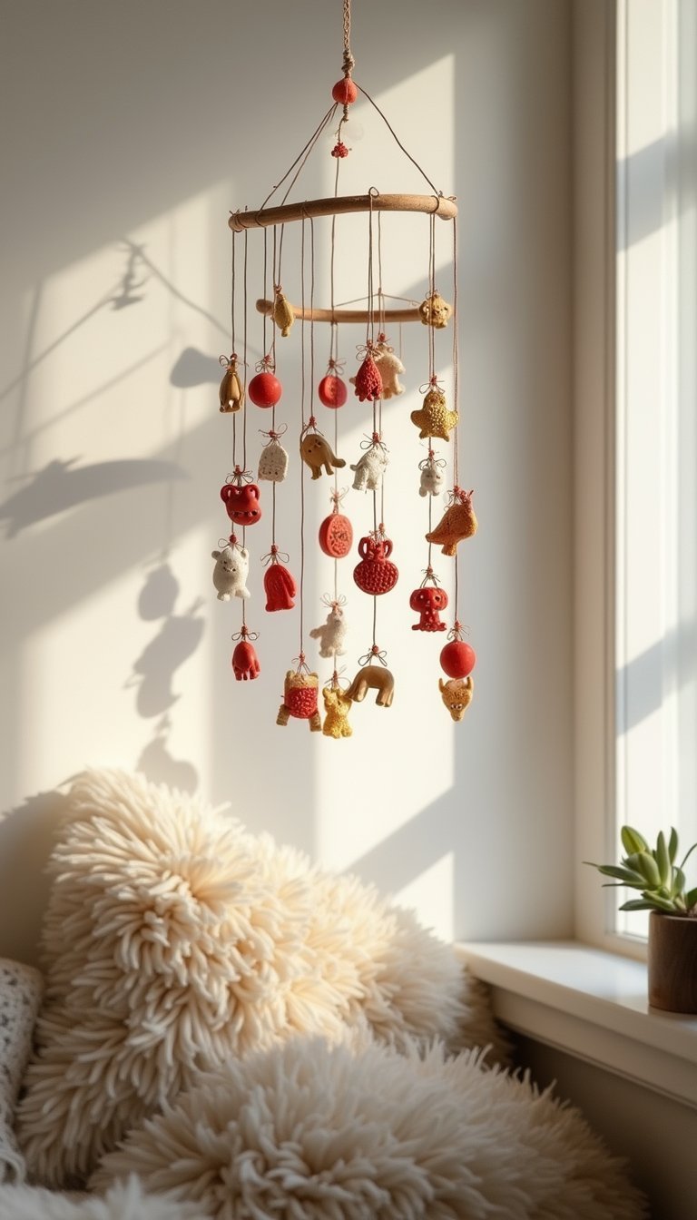 Zodiac Mobile Using Clay And Gold Paint