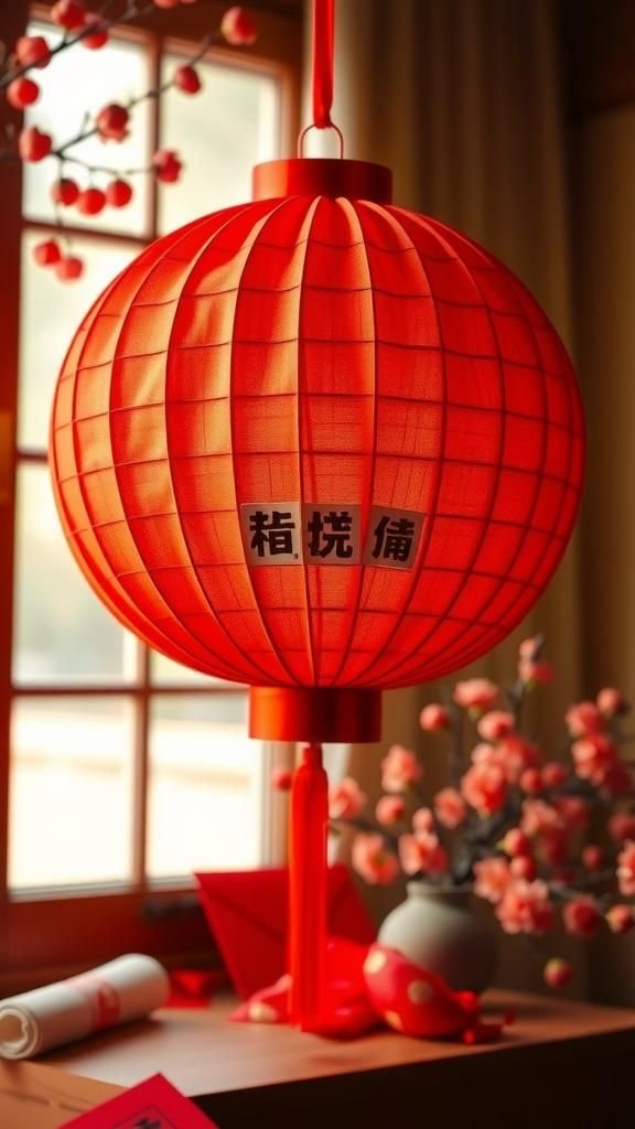 Accordion Honeycomb Lantern With Lucky Characters