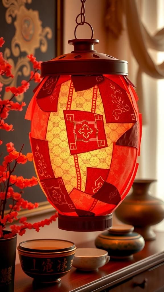 Fabric-Kissed Patchwork Paper Lantern